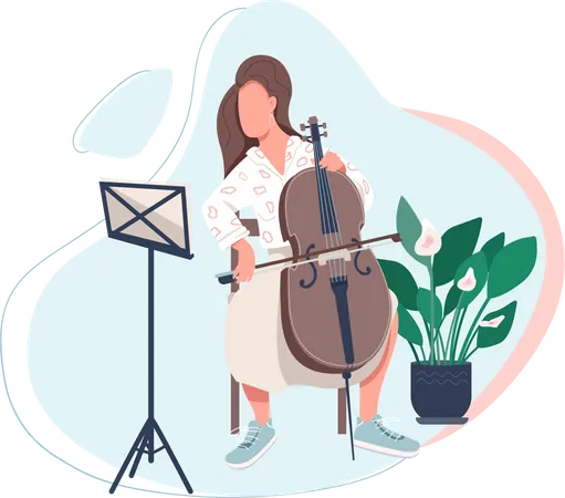 Cello player Illustration