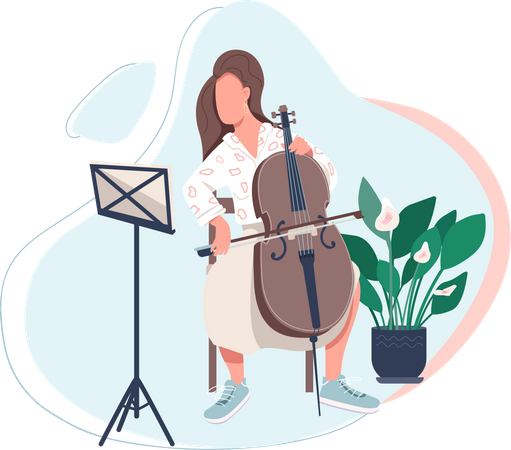 Cello player  Illustration