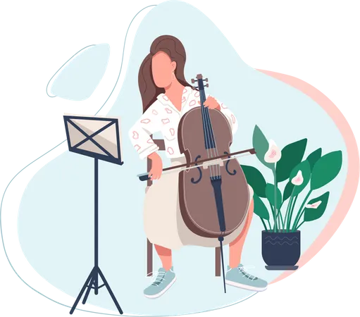 Cello player  Illustration