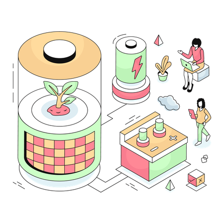 Cellule de batterie écologique  Illustration