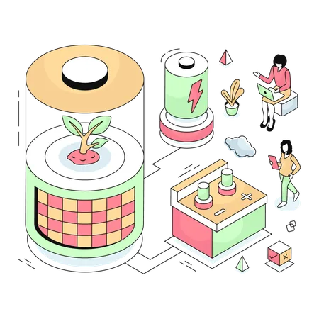 Cellule de batterie écologique  Illustration