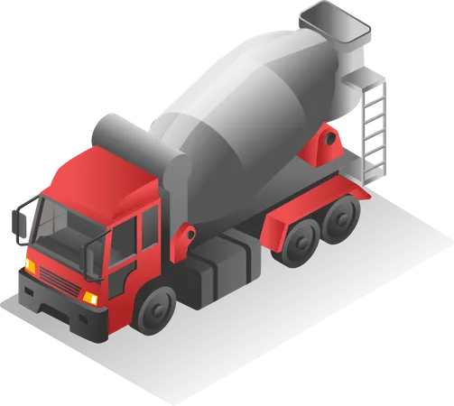 Cement mixer truck  Illustration