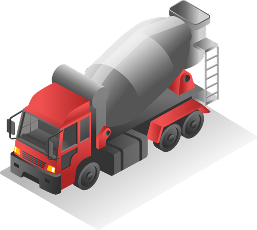 Cement mixer truck  Illustration