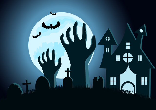 Cementerio de halloween  Ilustración