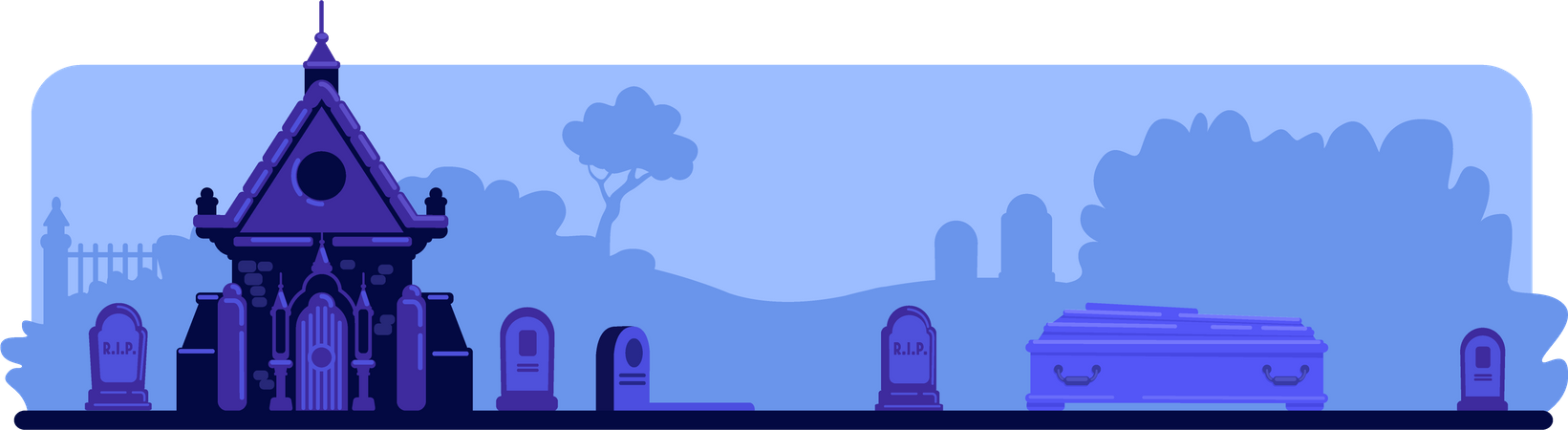 Cementerio nocturno  Ilustración