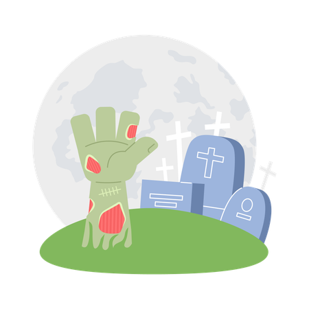 Cementerio zombie  Ilustración