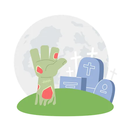 Cementerio zombie  Ilustración