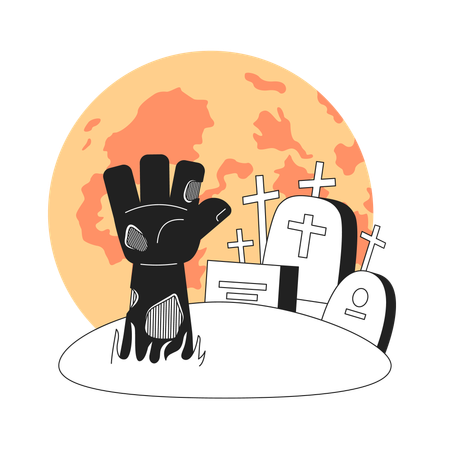 Cementerio zombie  Ilustración