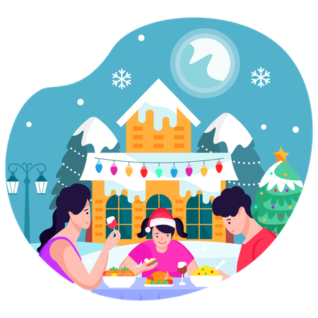 Cena de Navidad  Ilustración