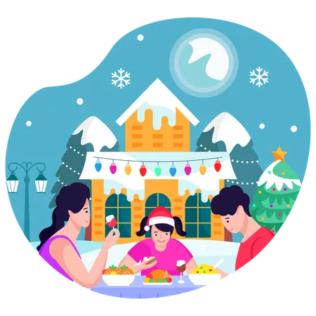 Cena de Navidad  Ilustración