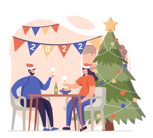 Cena de Navidad  Ilustración