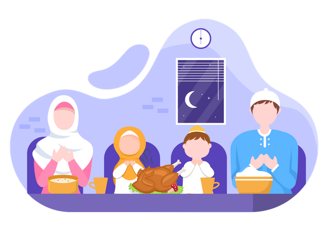 Cena de ramadán  Ilustración