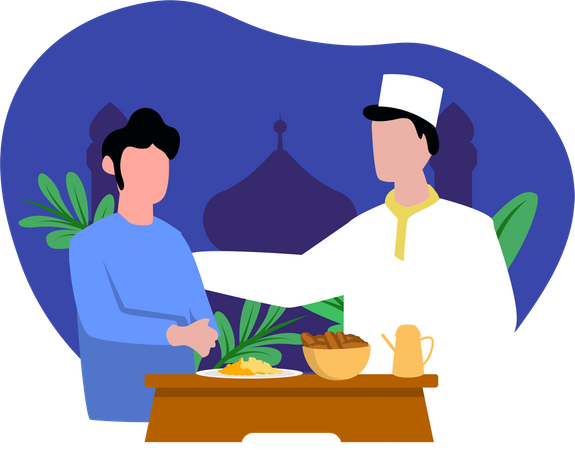 Cena de ramadán  Ilustración