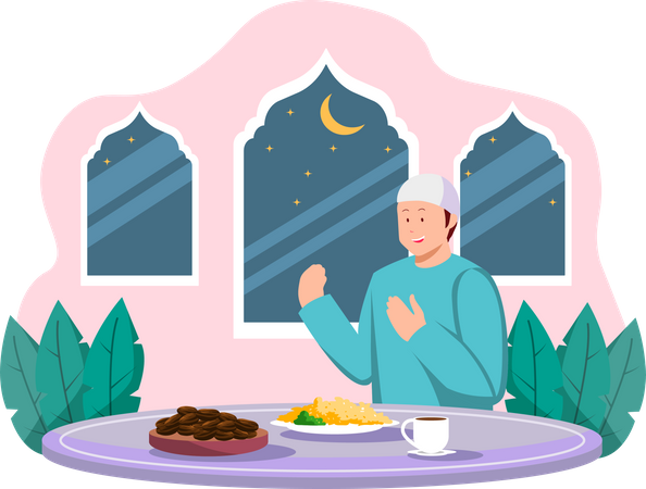 Cena de ramadán  Ilustración