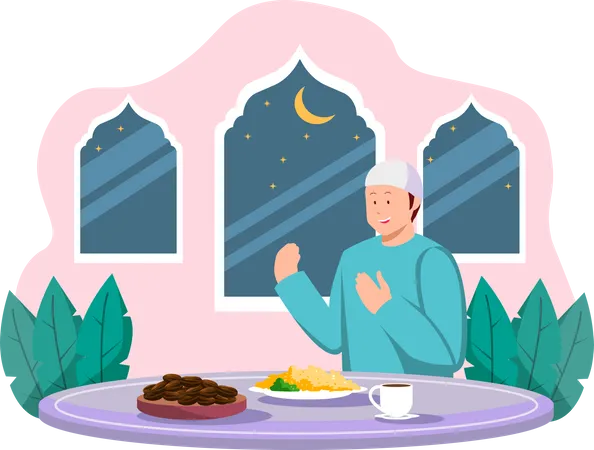 Cena de ramadán  Ilustración