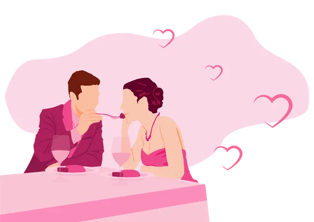 Cena romántica  Ilustración