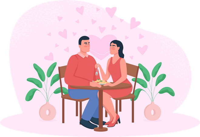 Cena romántica  Ilustración