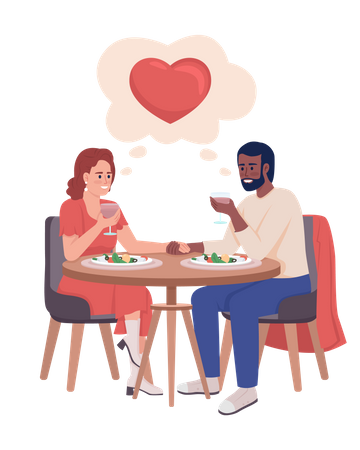 Cena romántica  Ilustración