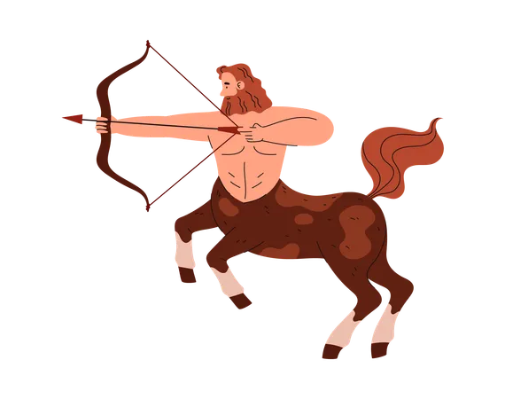 Centaur archer mythical creature symbol for sagittarius zodiac  Illustration