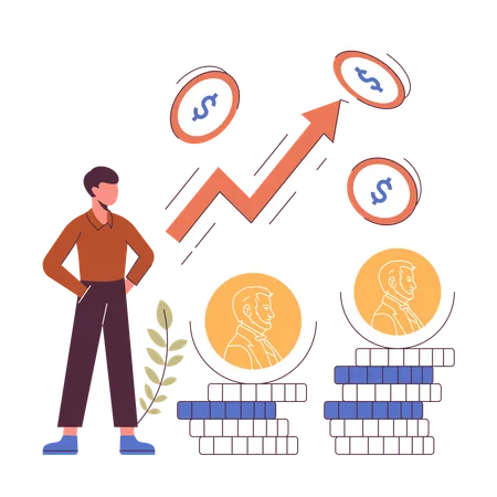 Investimento em ações de centavo  Ilustração