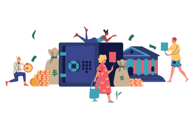 Central Bank Money Circulation Center  Illustration