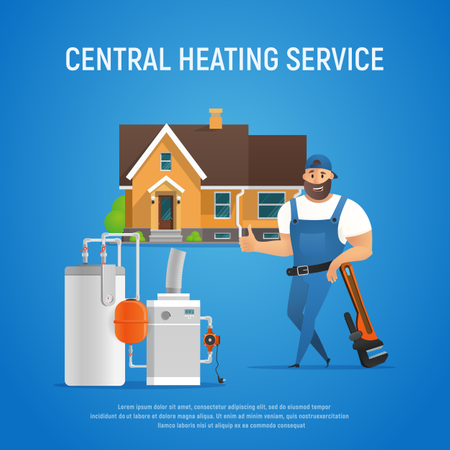 Central heating service  Illustration