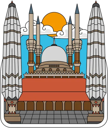 Central Java Grand Mosque  Illustration