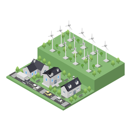 Usine d'énergie renouvelable  Illustration