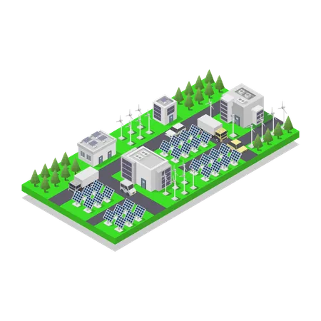 Usine d'énergie renouvelable  Illustration