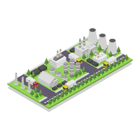 Centrale électrique au charbon  Ilustração