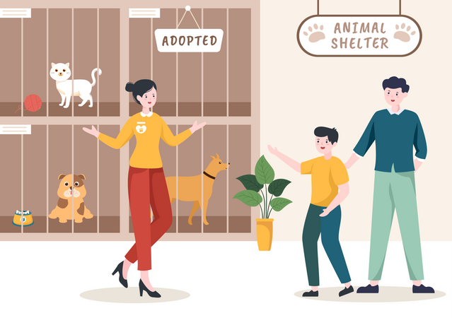 Centre d'adoption d'animaux  Illustration