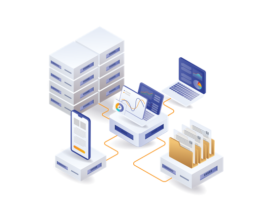 Serveur de données du centre d'analyse de réseau  Illustration