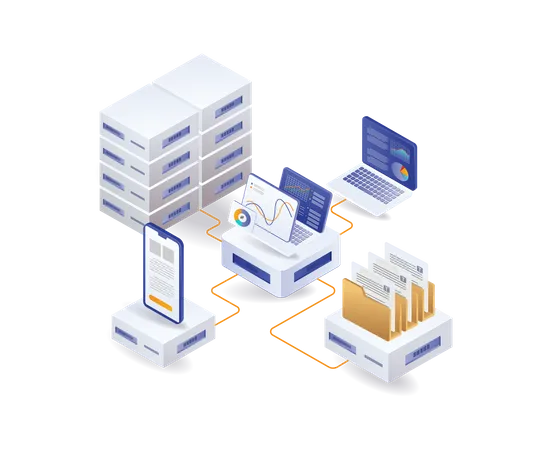 Serveur de données du centre d'analyse de réseau  Illustration