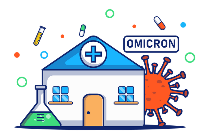Centre de santé omicron Illustration