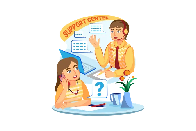 Centre de support client  Illustration