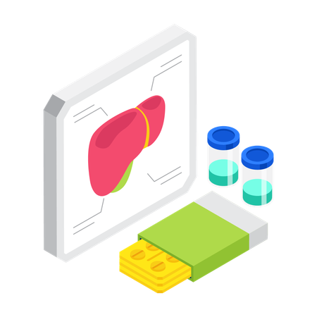 Centro médico del hígado Ilustración