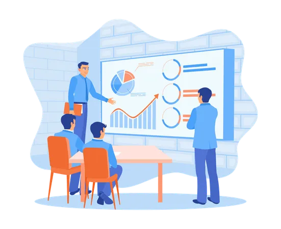 CEO holding presentation for employees in office  Illustration