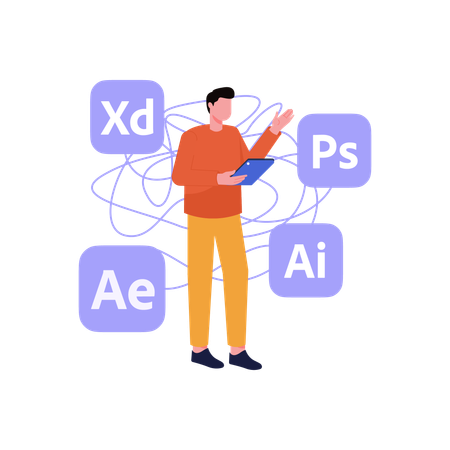 CEO managing multiple projects  Illustration