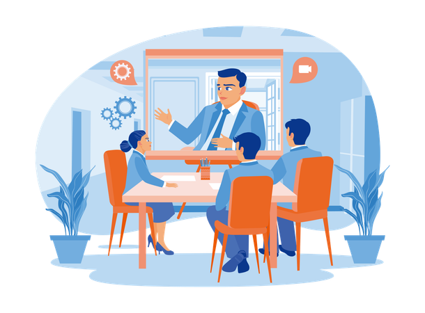 CEO meeting with employees  Illustration