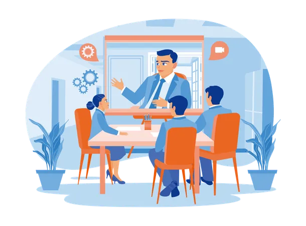 CEO meeting with employees  Illustration