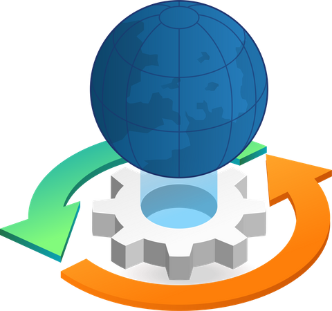 Processus du monde du cercle  Illustration