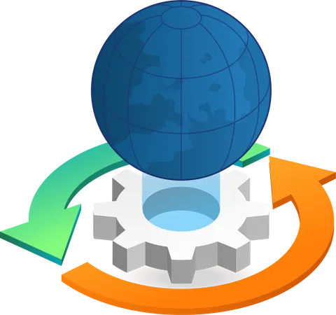 Processus du monde du cercle  Illustration