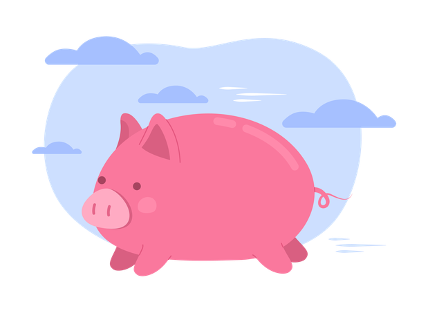 Cerdito despreocupado  Ilustración