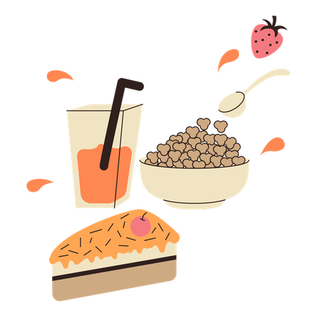 Petit-déjeuner aux céréales  Illustration