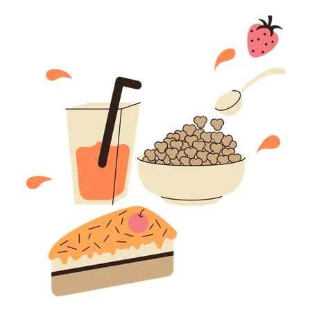 Petit-déjeuner aux céréales  Illustration