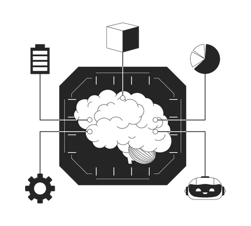 Cérebro de aprendizado de máquina  Illustration