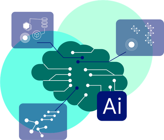 Cérebro de Inteligência Artificial  Ilustração