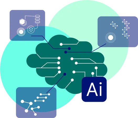 Cérebro de Inteligência Artificial  Ilustração