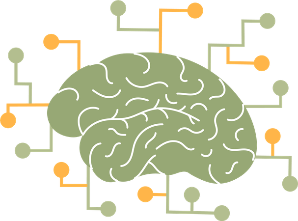 Cérebro de Inteligência Artificial  Ilustração