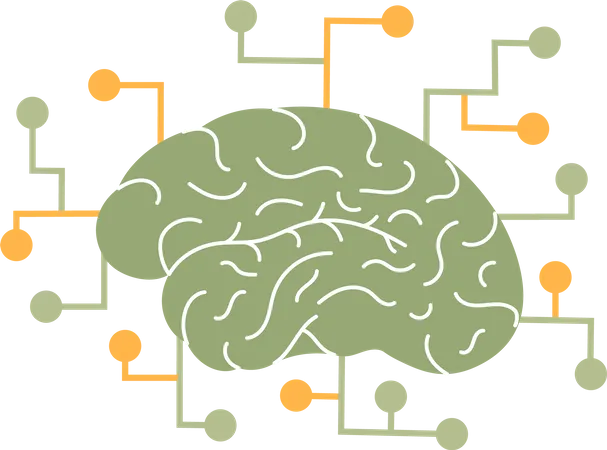 Cérebro de Inteligência Artificial  Ilustração